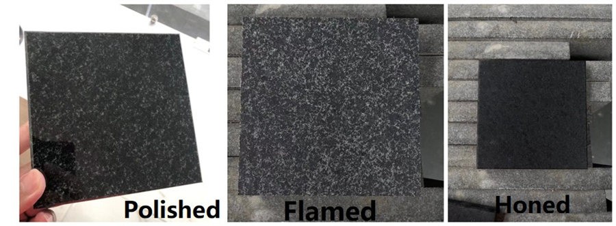Finland black granite in polished flamed honed finish Finland black granite in polished flamed honed finish