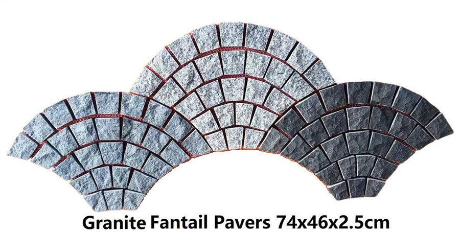 fantail shaped pavers granite 740x460x25mm 42pcs per m2 fantail shaped pavers granite 740x460x25mm 42pcs per m2
