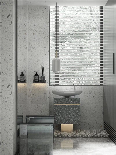 Seomraí folctha terrazzo nua -aimseartha